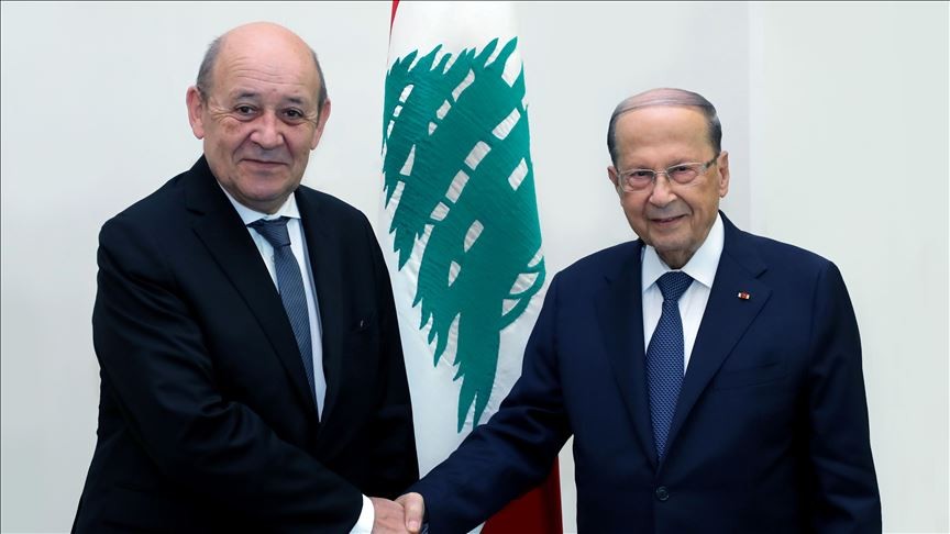 الرئيس اللبناني ميشال عون استقبل وزير الخارجية الفرنسي جان ايف لودريان الذي يزور لبنان ليومين