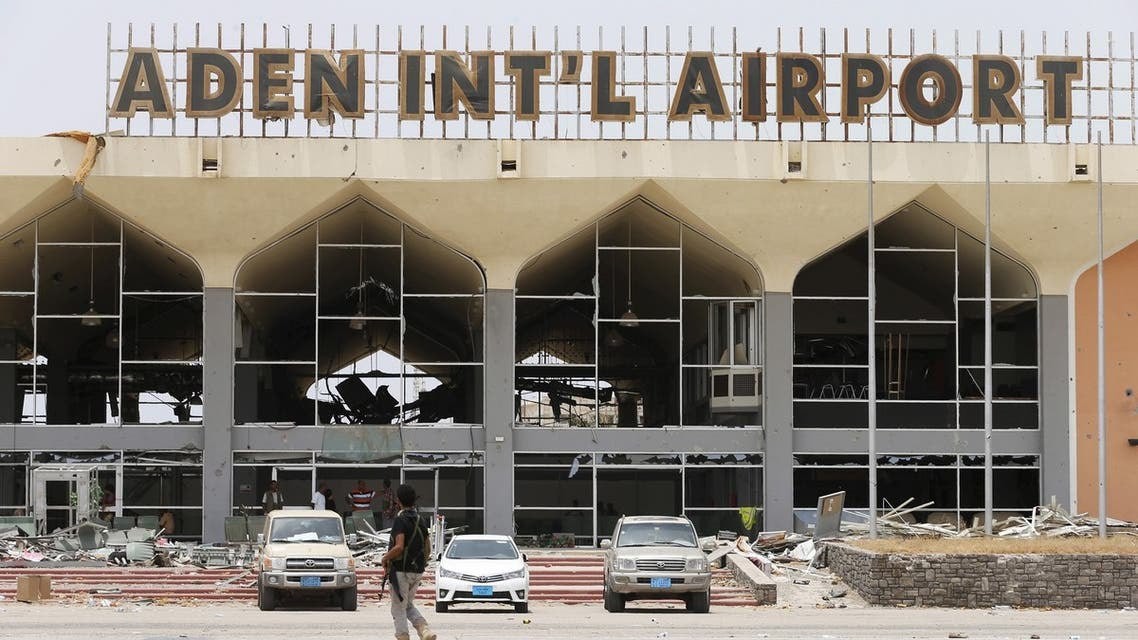 الانفجار وقع، السبت، قرب مدخل المطار الدولي في عدن بجنوب اليمن